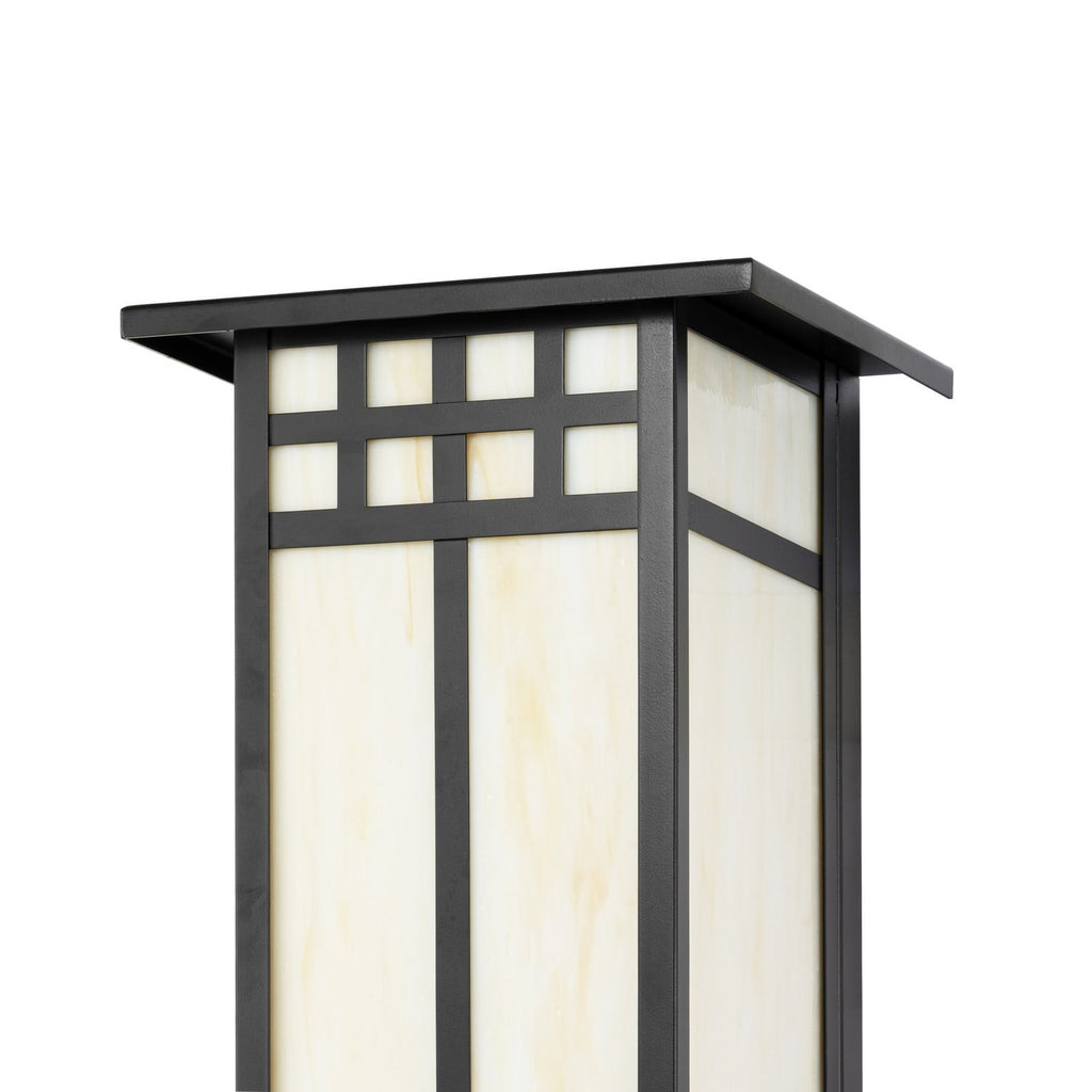Lucande Aiko outdoor wall light, angular, black, metal/glass
