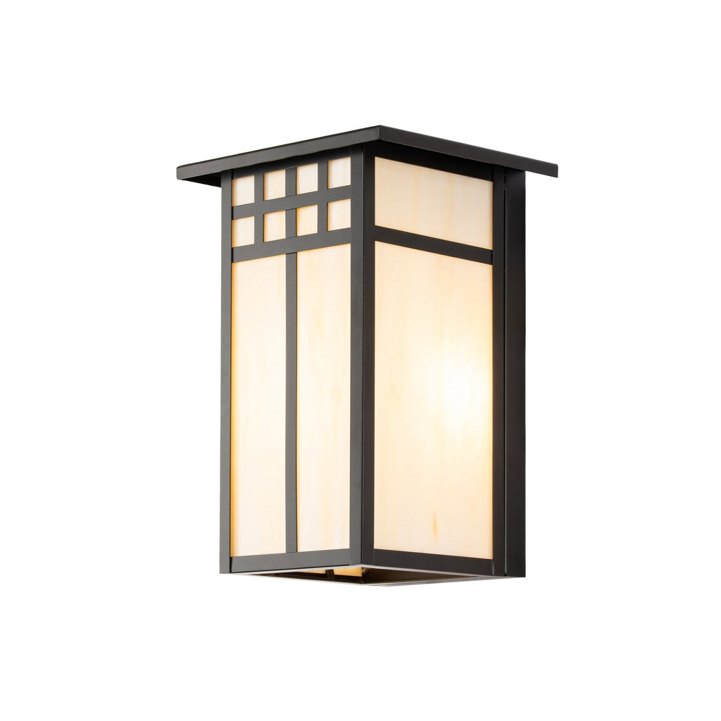 Lucande Aiko outdoor wall light, angular, black, metal/glass