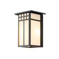 Lucande Aiko outdoor wall light, angular, black, metal/glass