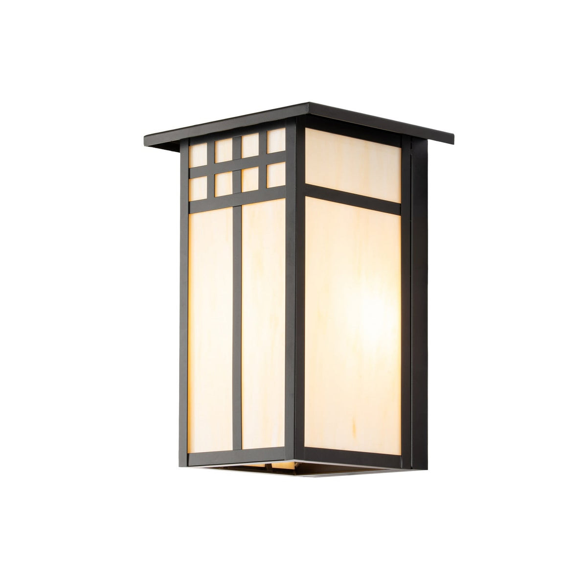 Lucande Aiko outdoor wall light, angular, black, metal/glass