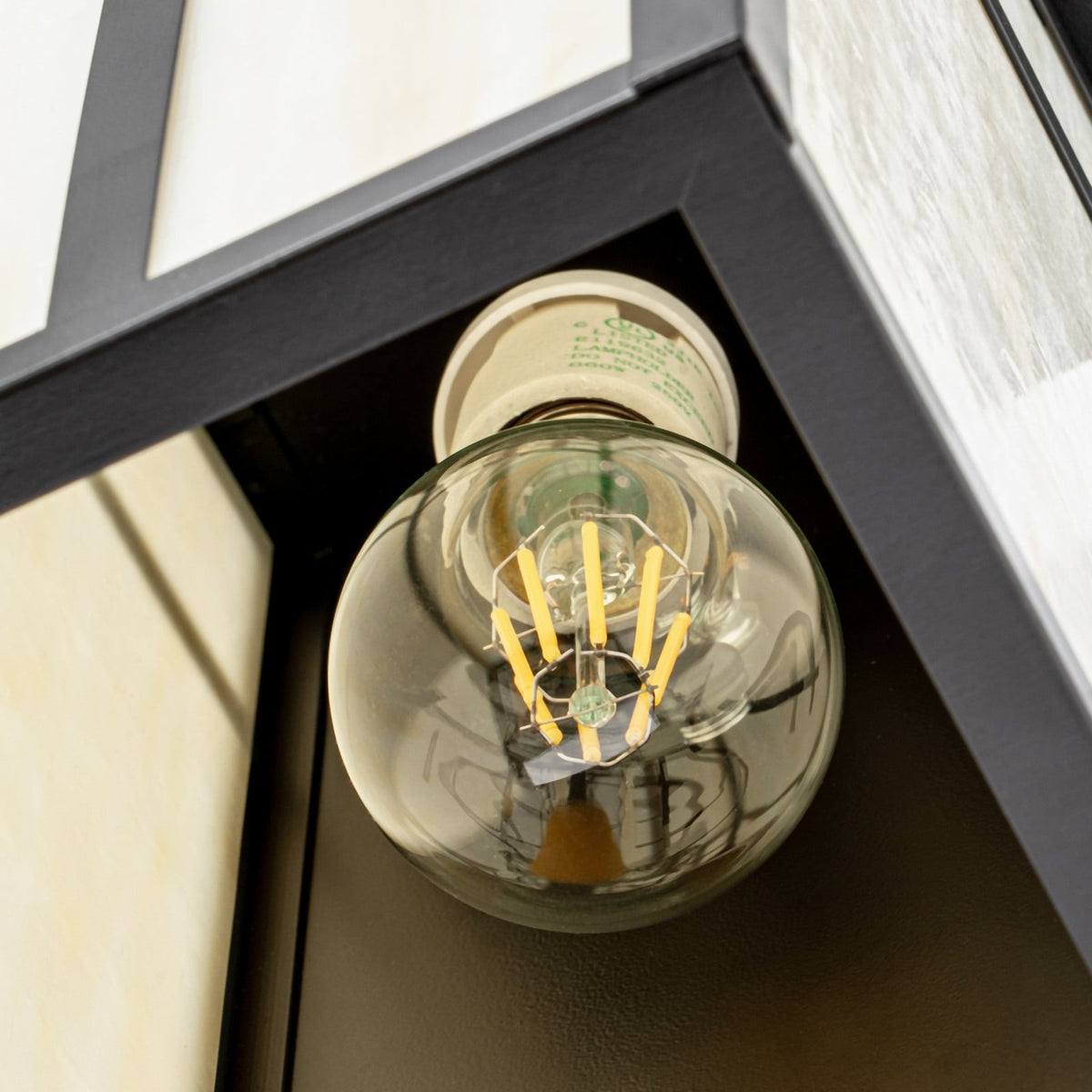 Lucande Aiko outdoor wall light, angular, black, metal/glass