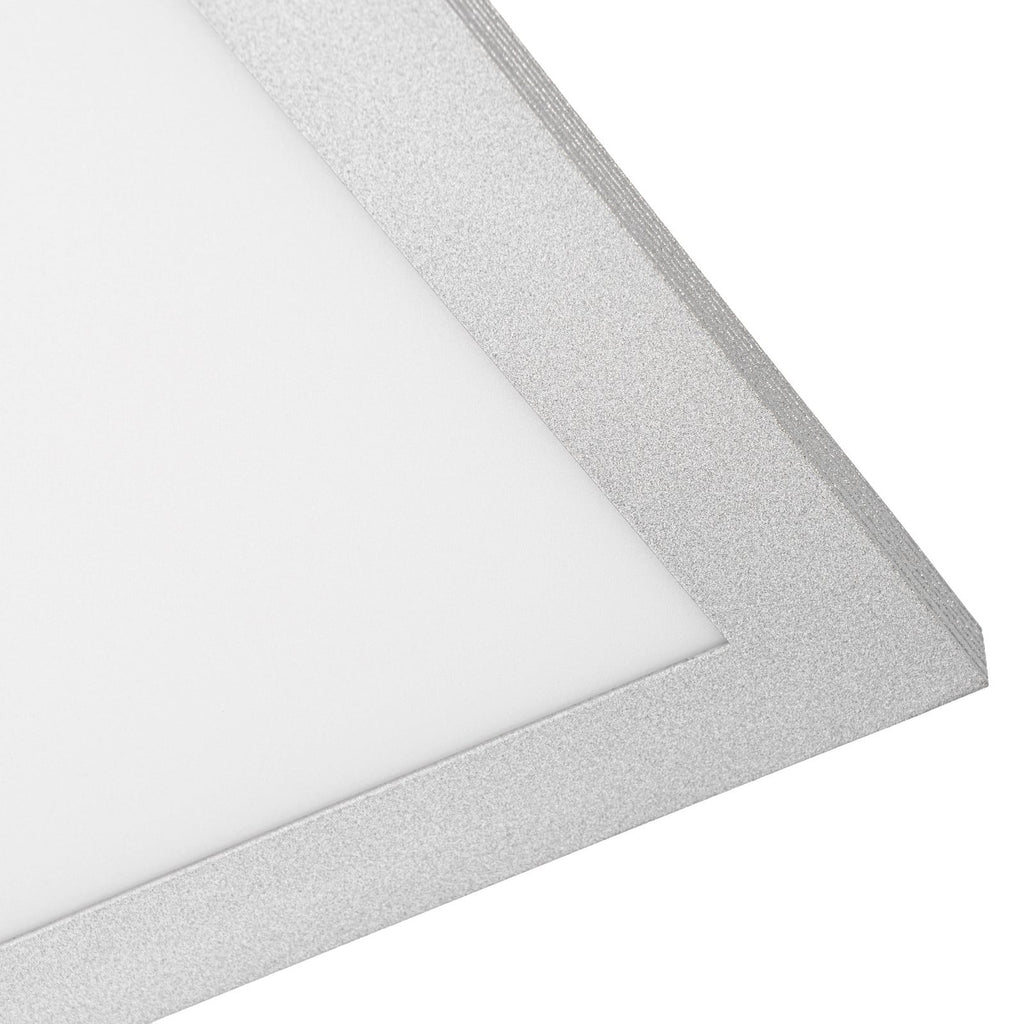 Lucande Livel LED panel, 3,000K, 47.24 in x 11.81 in, silver