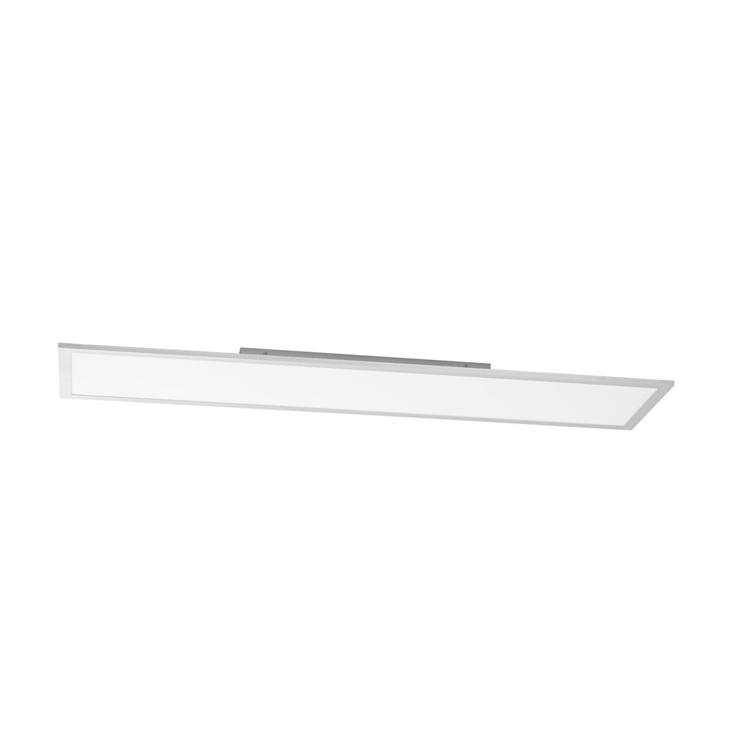 Lucande Livel LED panel, 3,000K, 47.24 in x 11.81 in, silver
