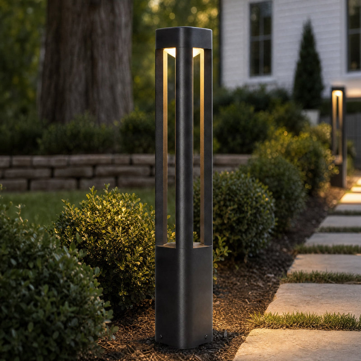 Lucande Pirron LED path light, anthracite, 31.5 in, metal