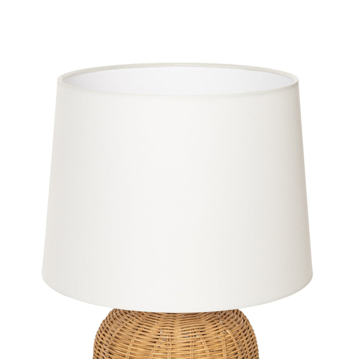 Lucande Lirenda table lamp, 20.08 in, rattan, natural/white