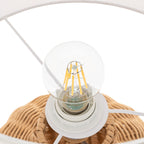 Lucande Lirenda table lamp, 20.08 in, rattan, natural/white