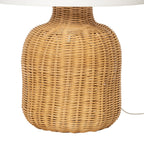 Lucande Lirenda table lamp, 20.08 in, rattan, natural/white