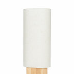 Lucande Kimiko floor lamp, height 39.37 in, wood/fabric