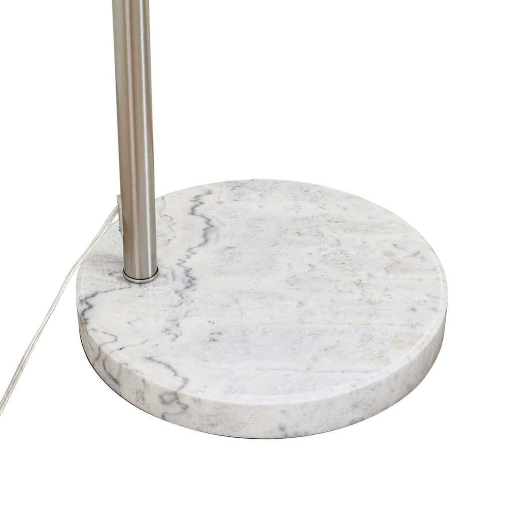 Lucande Alverton Arc Lamp, white/chrome, glass, 79.53 in