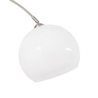 Lucande Alverton Arc Lamp, white/chrome, glass, 79.53 in