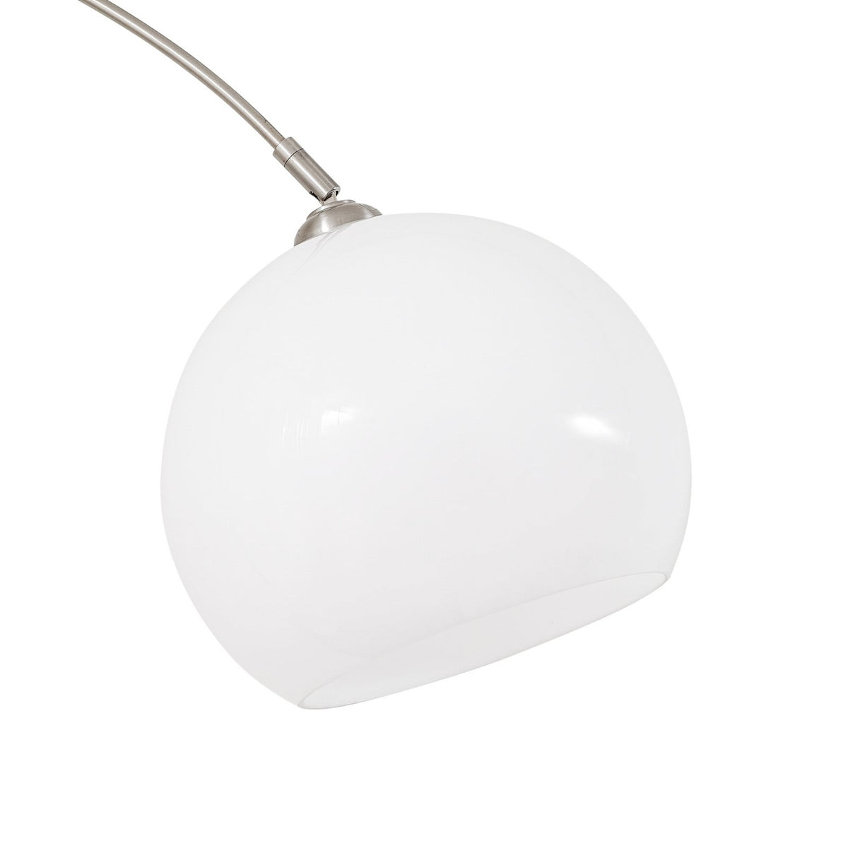 Lucande Alverton Arc Lamp, white/chrome, glass, 79.53 in