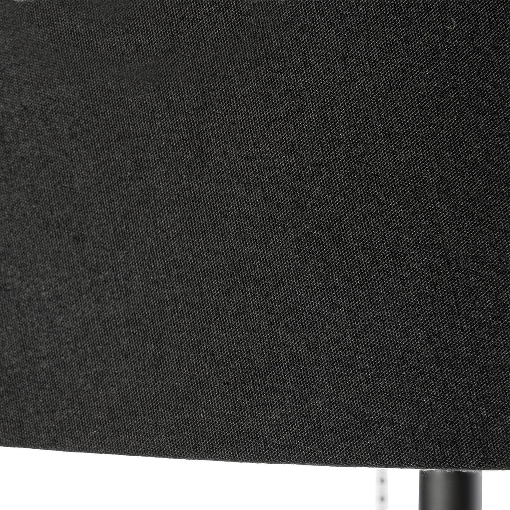 Lucande Efalia floor lamp, black and gold, fabric, reading spotlight