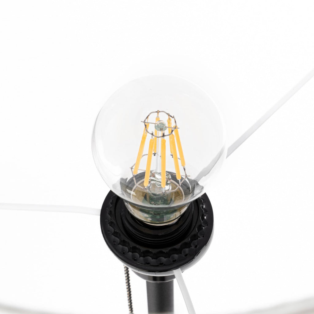 Lucande Efalia floor lamp, black and white, fabric, reading spotlight