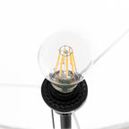 Lucande Efalia floor lamp, black and white, fabric, reading spotlight