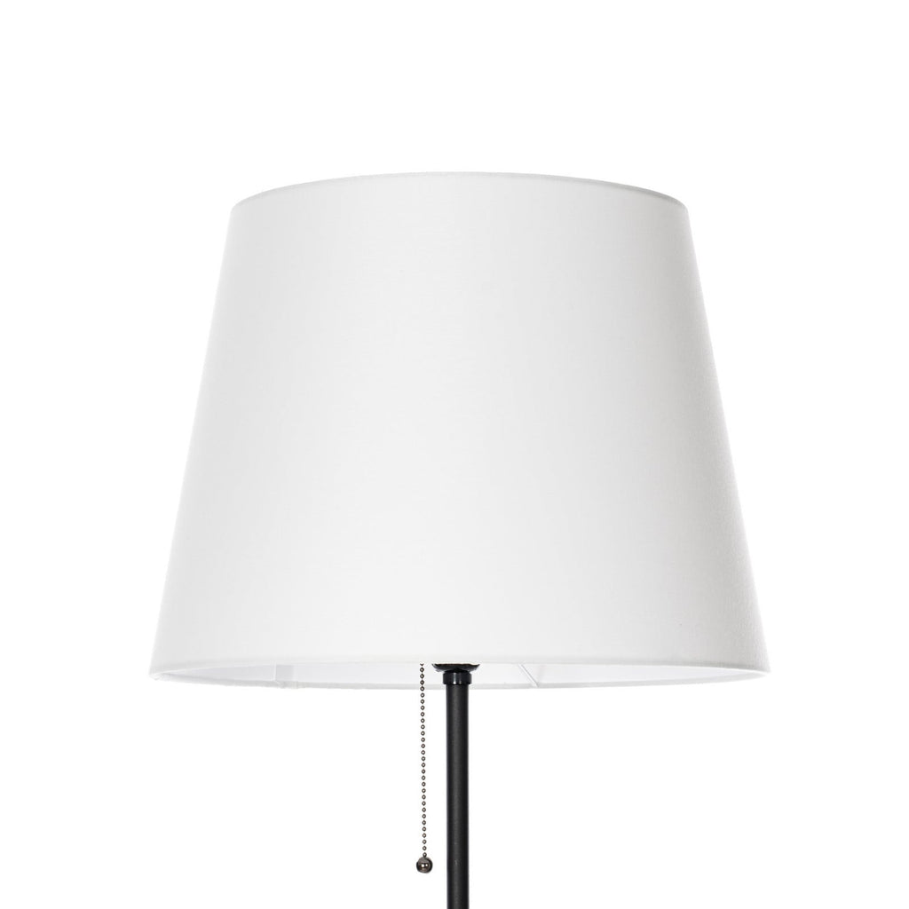 Lucande Efalia floor lamp, black and white, fabric, reading spotlight