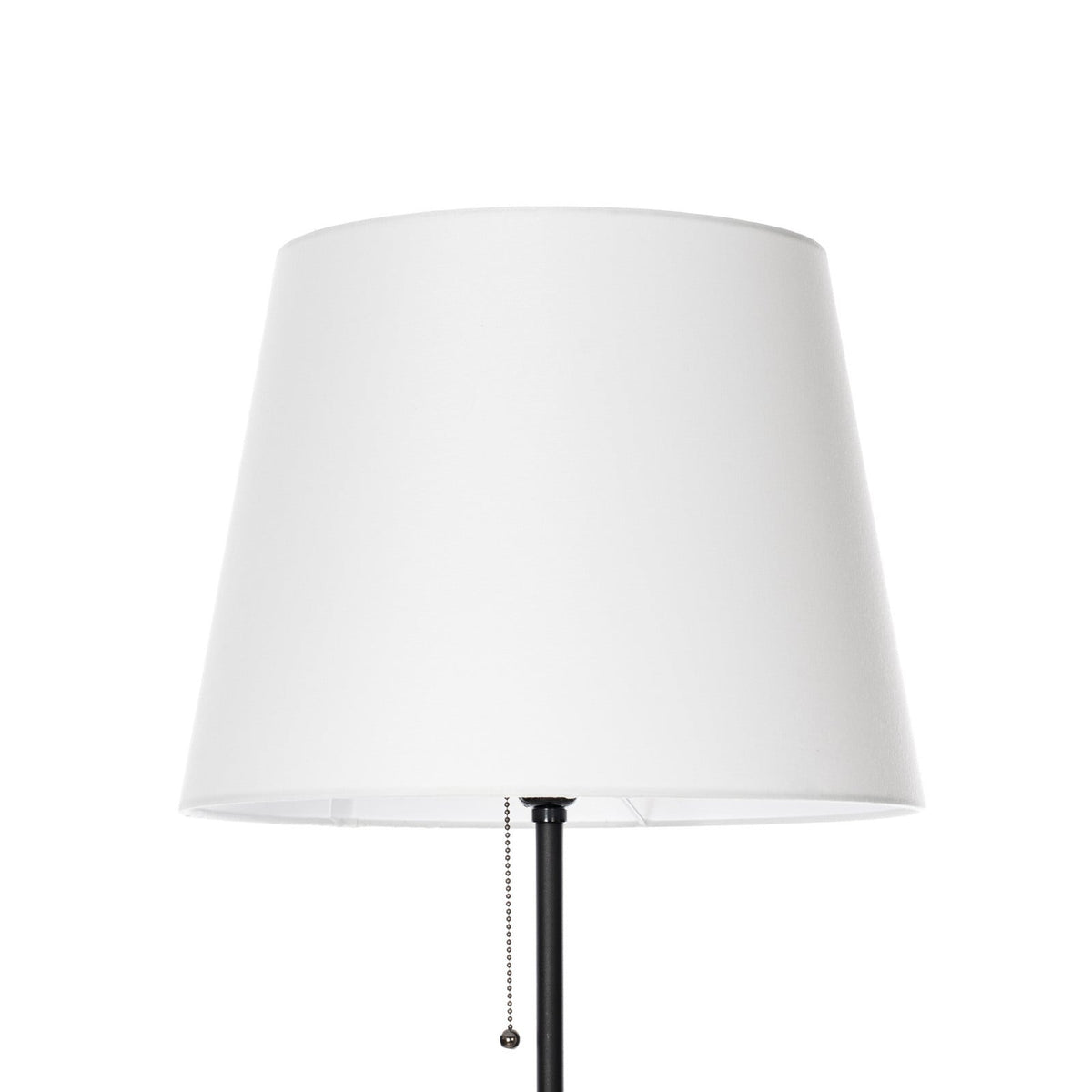Lucande Efalia floor lamp, black and white, fabric, reading spotlight