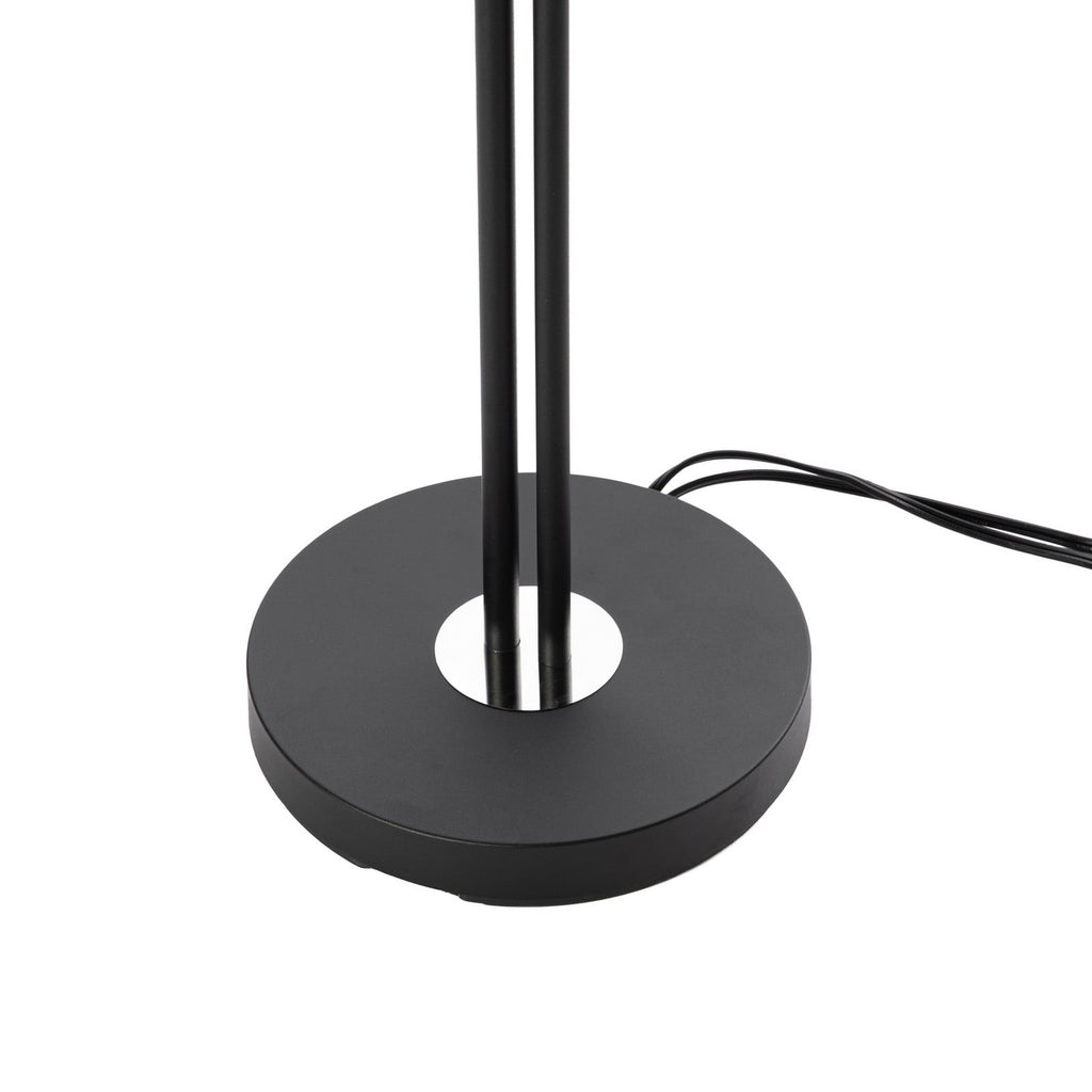 Lucande Efalia floor lamp, black and white, fabric, reading spotlight