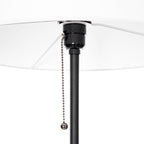 Lucande Efalia floor lamp, black and white, fabric, reading spotlight