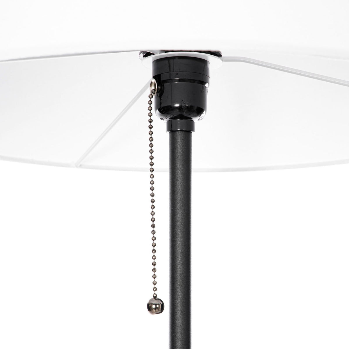 Lucande Efalia floor lamp, black and white, fabric, reading spotlight
