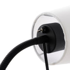 Lucande Efalia floor lamp, black and white, fabric, reading spotlight