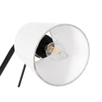 Lucande Efalia floor lamp, black and white, fabric, reading spotlight
