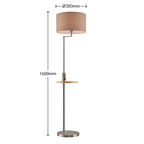 Zinia 63" Nickel Floor Lamp with Shelf & USB Port