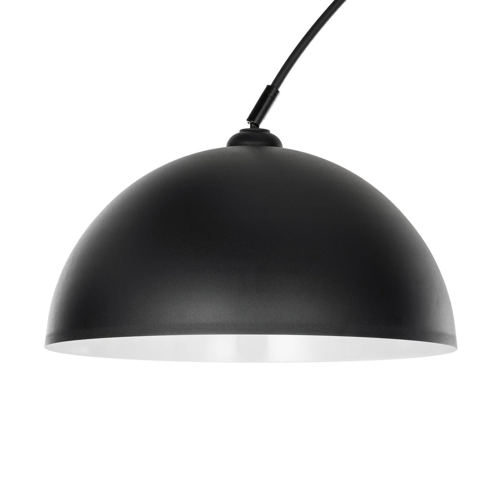 Lucande Solenne arc lamp, black, marble base, metal