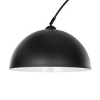Lucande Solenne arc lamp, black, marble base, metal