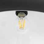 Lucande Solenne arc lamp, black, marble base, metal