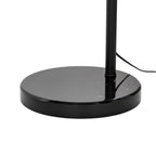 Lucande Solenne arc lamp, black, marble base, metal