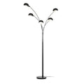 Lucande Jewa floor lamp, black, metal, 5-bulb