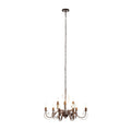 Lucande Caleb chandelier, 9-bulb, rust-coloured, metal