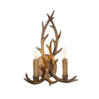 Lucande Fibi wall light, brown, 2-bulb, antler