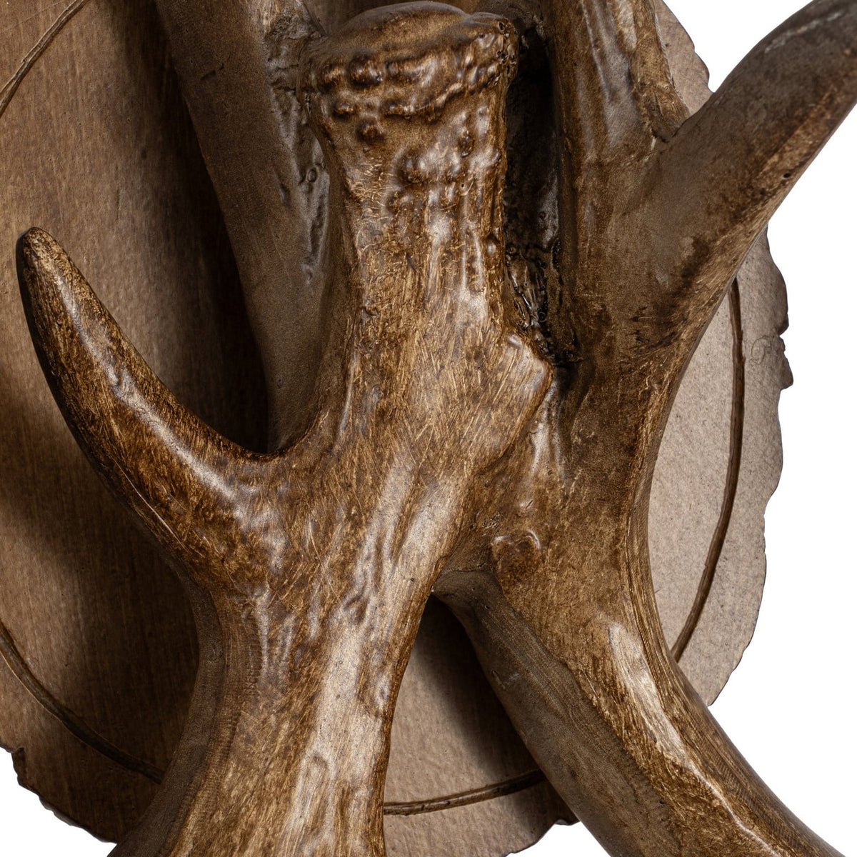 Lucande Fibi wall light, brown, 2-bulb, antler