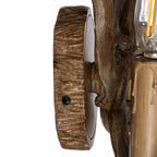 Lucande Fibi wall light, brown, 2-bulb, antler