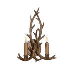 Lucande Fibi wall light, brown, 2-bulb, antler