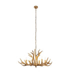 Lucande Tejask pendant light, Ø 38.78 in, 6-bulb, antler