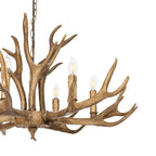 Lucande Tejask pendant light, Ø 38.78 in, 6-bulb, antler