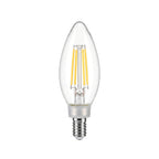 Lucande candle LED bulb, E12 4.5W, clear, 520 lm, 2,700 K, dimmable.