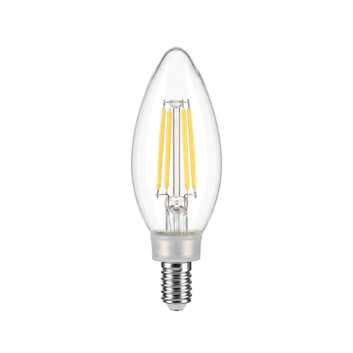 Lucande candle LED bulb, E12 4.5W, clear, 520 lm, 2,700 K, dimmable.