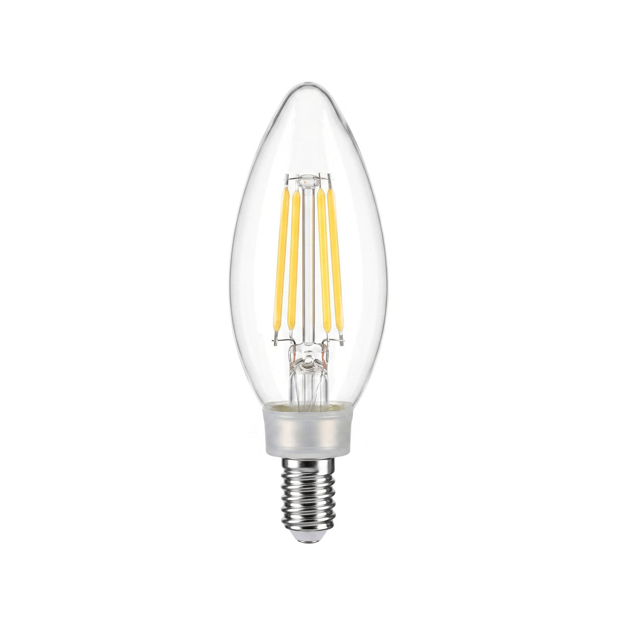 LED Candle Bulb, 4.5W, Clear, 520 lm, Dimmable