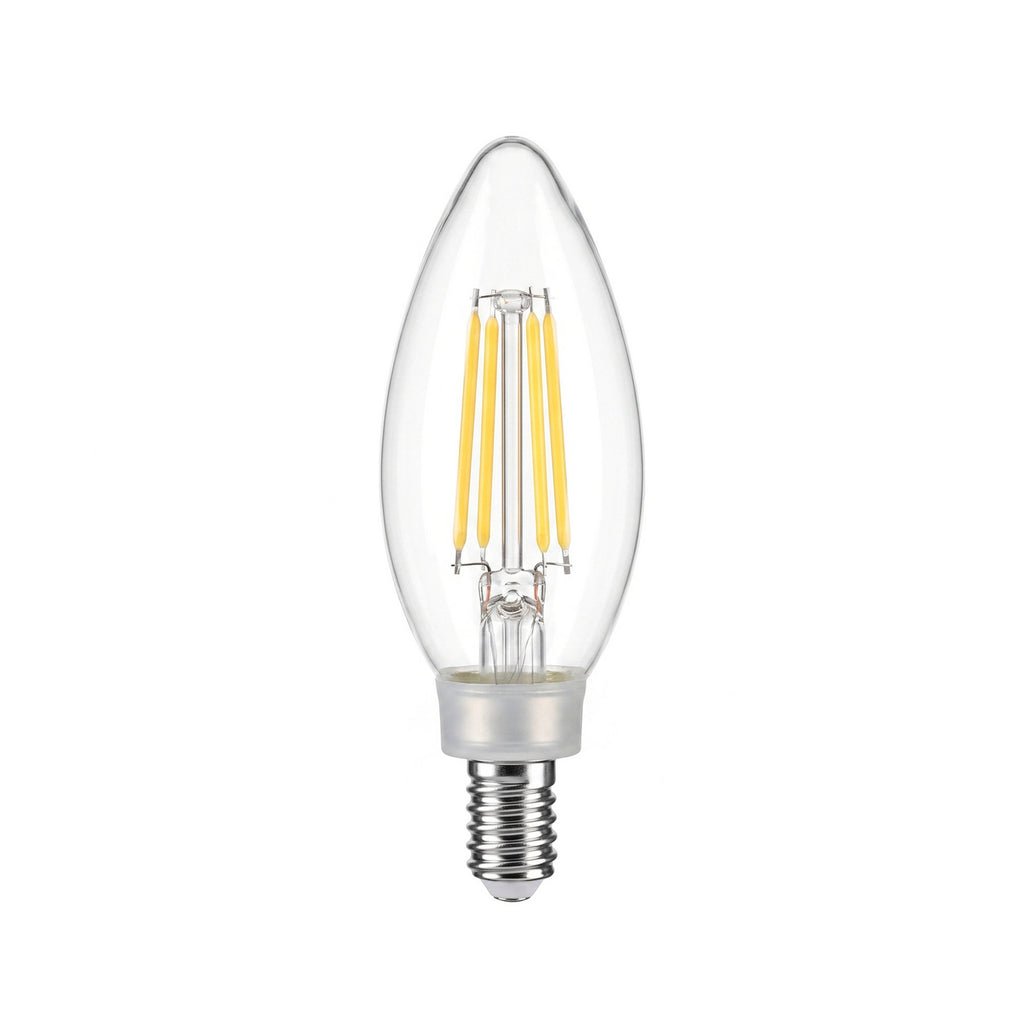 Lucande candle LED bulb, E12 4.5W, clear, 520 lm, 2,700 K, dimmable.