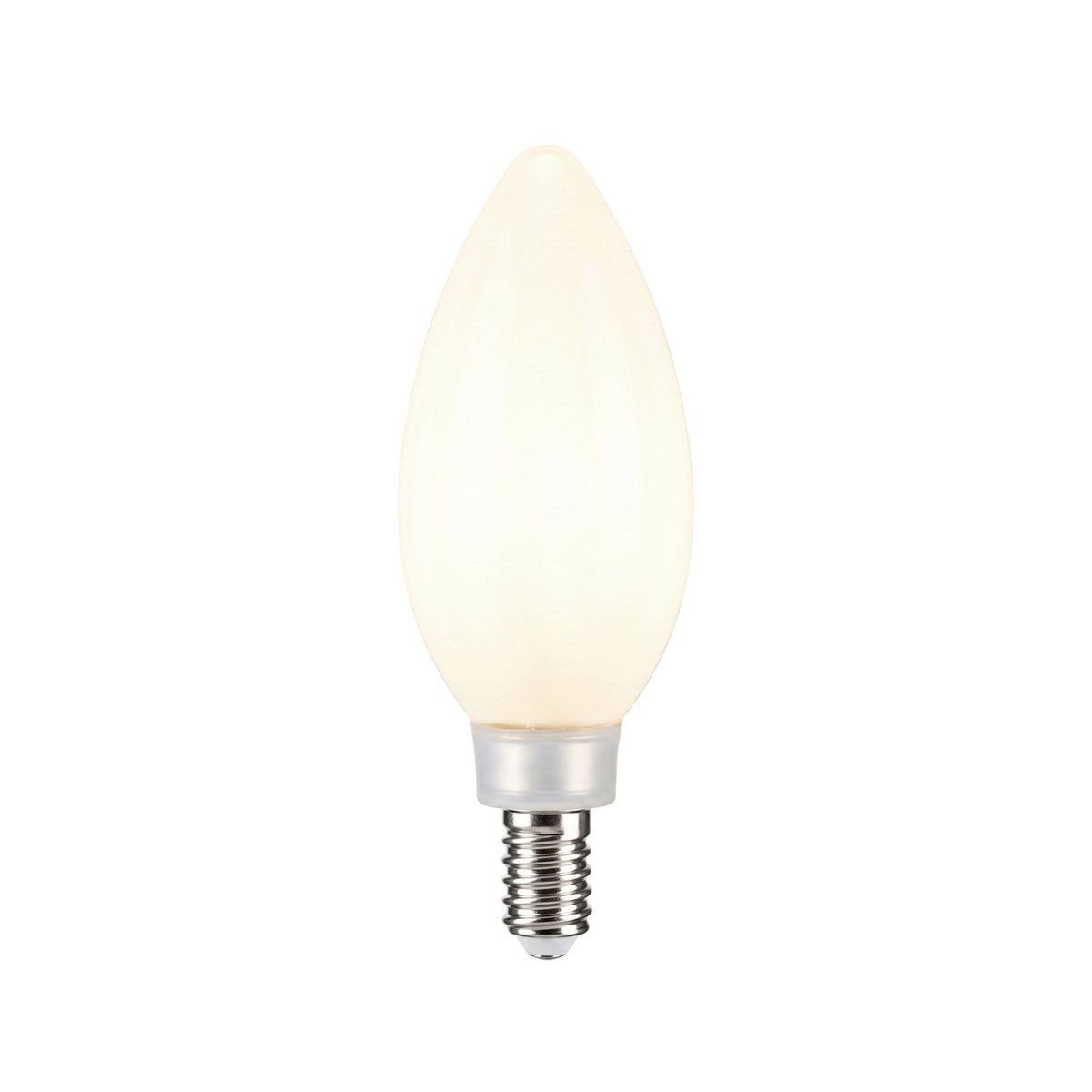 Lucande candle LED bulb, E12 4W, opal, 440 lm, 2,700 K, dimmable.