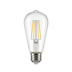 Lucande rustic LED bulb, E26 6.5W, clear, 810 lm, 2,700 K, dimmable.