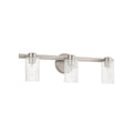 Thesis Bedminster bathroom wall lamp, nickel, 3-bulb, 24 in, metal