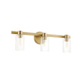 Thesis Bedminster bathroom wall lamp, gold, 3-bulb, 24 in, metal