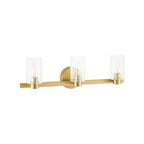 Thesis Bedminster bathroom wall lamp, gold, 3-bulb, 24 in, metal