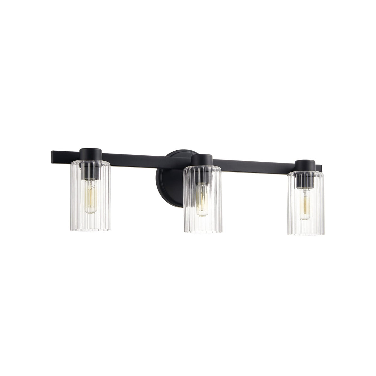 Thesis Bedminster bathroom wall lamp, black, 3-bulb, 24 in, metal