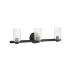 Thesis Bedminster bathroom wall lamp, black, 3-bulb, 24 in, metal