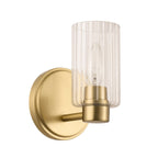 Thesis Bedminster bathroom wall lamp, gold, 1-bulb, 5 in, metal